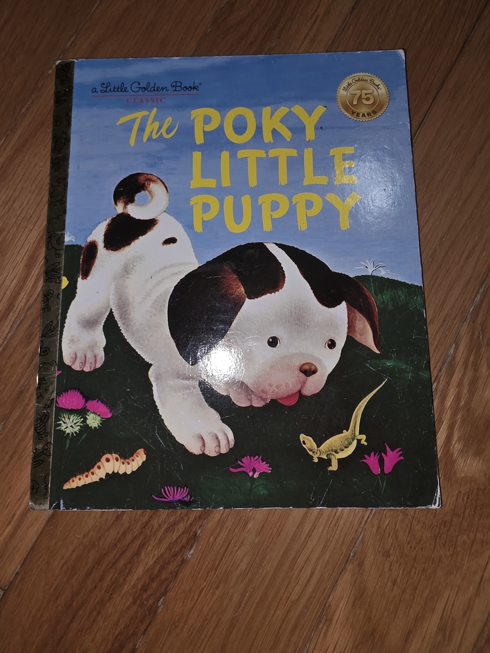Little Golden Book: The Poky Little Puppy - Blue Cover with White & Black Puppy